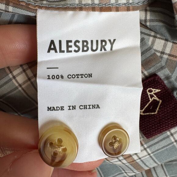 Alesbury Long Sleeve Sonora Peak Hike Shirt Gray Blue Plaid NWT Size Medium - Picture 9 of 10